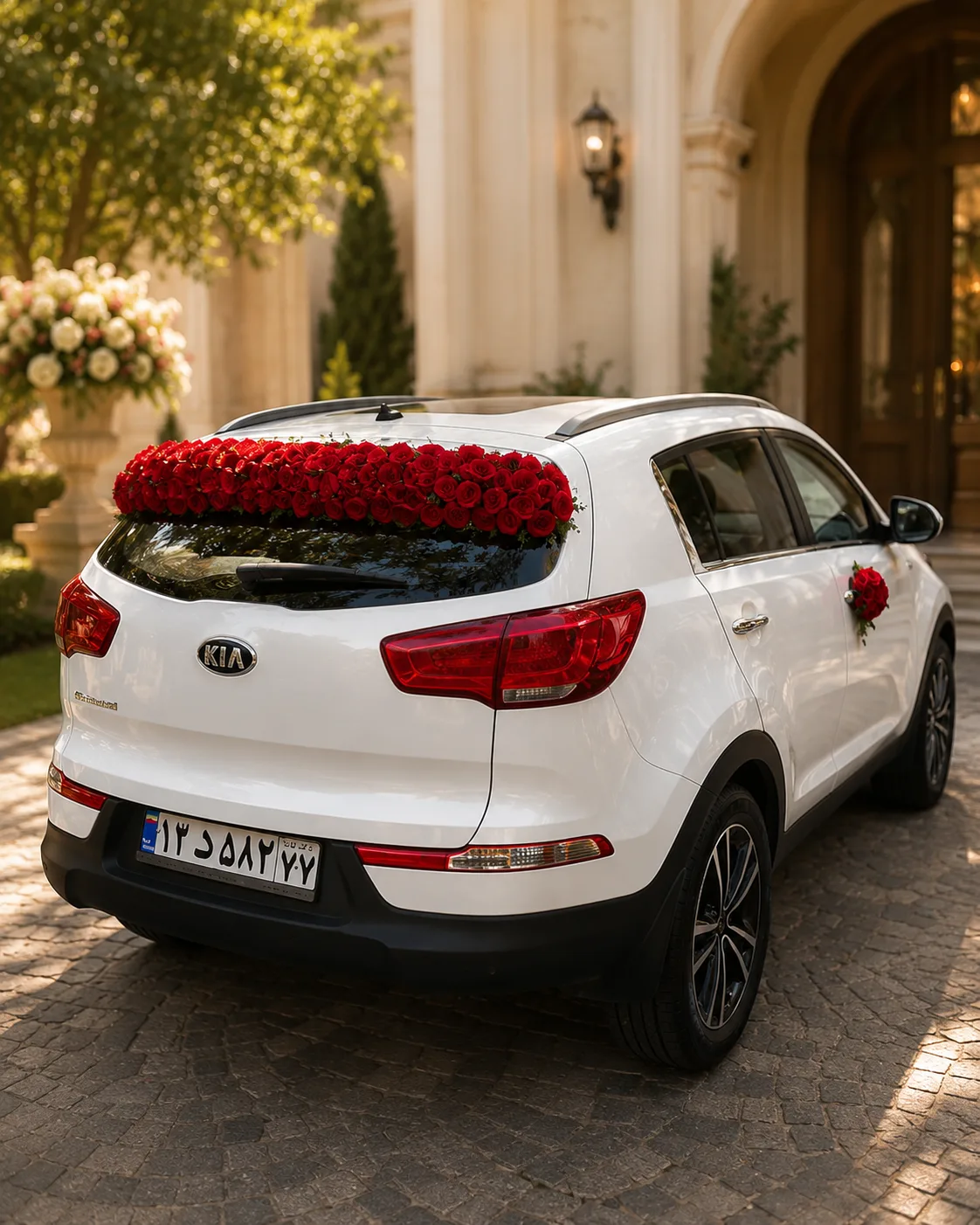 گل‌آرایی ماشین عروس کد R.car9 از نمای 2